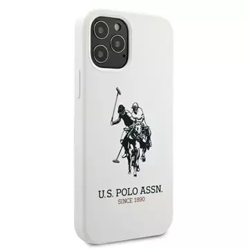 Etui na telefon US Polo USHCP12LSLHRWH do Apple iPhone 12 Pro Max biały/white Silicone Collection