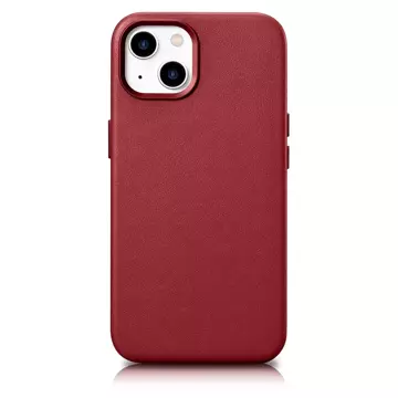 Etui na telefon iCarer Case Leather z naturalnej skóry do iPhone 14 Plus czerwony (kompatybilne z MagSafe)