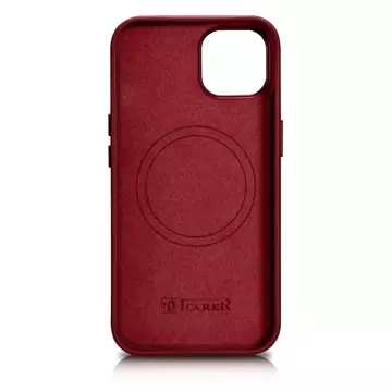 Etui na telefon iCarer Case Leather z naturalnej skóry do iPhone 14 Plus czerwony (kompatybilne z MagSafe)