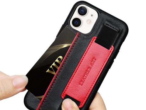 Etui obudowa Alogy Leather Case do Apple iPhone 12 Mini 5.4 Czarne + Szkło
