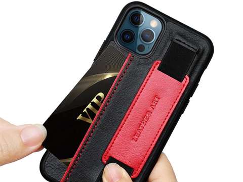 Etui obudowa Alogy Leather Case do Apple iPhone 12 Pro Max 6.5 Czarne + Szkło