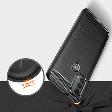Etui obudowa Alogy Rugged Armor TPU Carbon do Motorola Moto E20 Black + Szkło