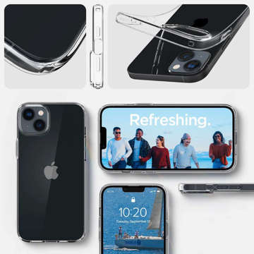 Etui obudowa case Spigen Liquid Crystal do Apple iPhone 14 Crystal Clear + Szkło