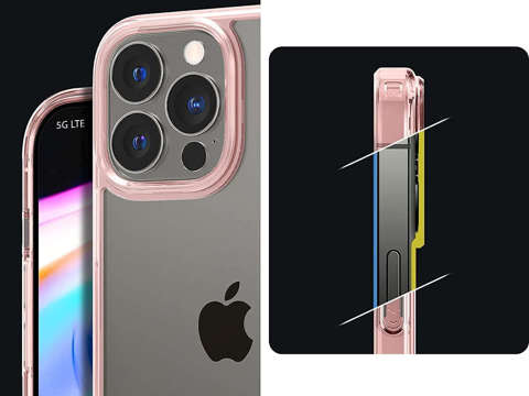 Etui obudowa case Spigen Ultra Hybrid do Apple iPhone 13 Pro Max Rose Crystal + Szkło