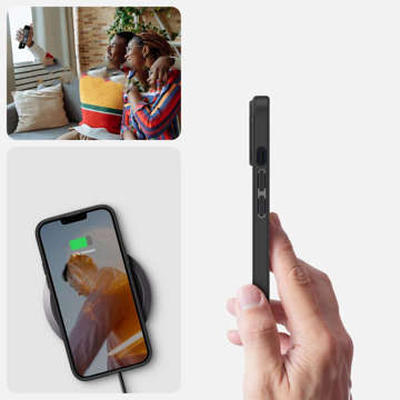 Etui obudowa case Spigen Ultra Hybrid do Apple iPhone 14 Matte Black + Szkło