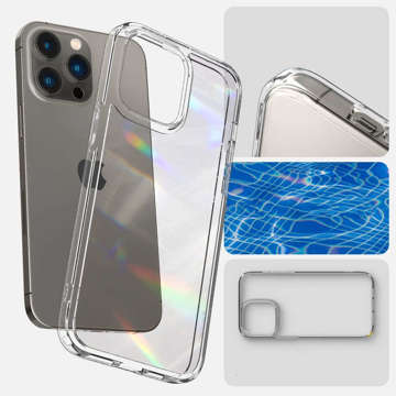 Etui obudowa case Spigen Ultra Hybrid do Apple iPhone 14 Pro Max Crystal Clear + Szkło