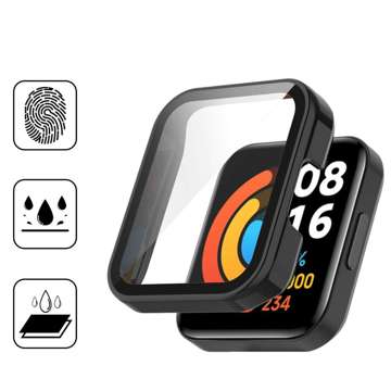 Etui ochronne 2w1 nakładka wbudowane szkło do Xiaomi Redmi Watch 2 Lite Alogy Classic Case Czarne