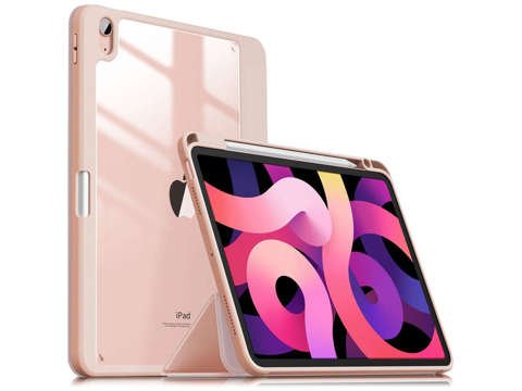 Etui ochronne Infiland Crystal Case Pencil do Apple iPad Air 10.9" 4/5 (2020/2022) Air 11" 6 (2024) Pink