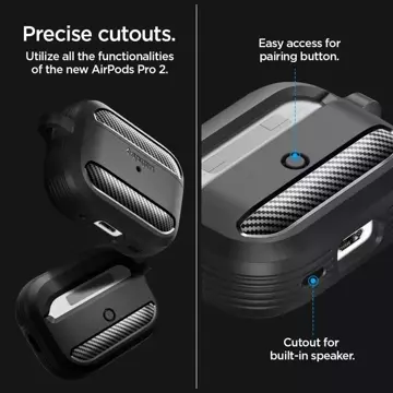 Etui ochronne Spigen Rugged Armor do Apple AirPods Pro 1 / 2 Matte Black