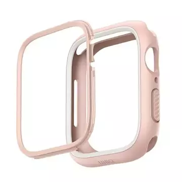 Etui ochronne UNIQ Moduo do Apple Watch Series 4/5/6/7/8/SE 44/45mm różowy-biały/blush-white