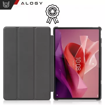 Etui ochronne do Lenovo Tab P12 12.7 TB-370 obudowa na tablet Alogy Book Cover Case Czarne + Szkło