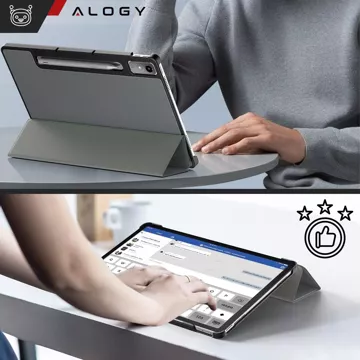 Etui ochronne do Lenovo Tab P12 12.7 TB-370 obudowa na tablet Alogy Book Cover Case Szare + Szkło