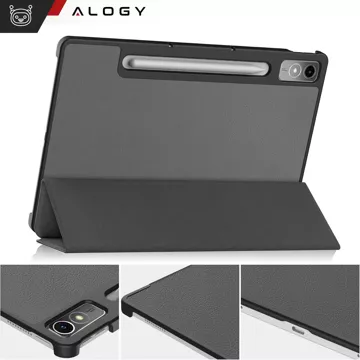 Etui ochronne do Lenovo Tab P12 12.7 TB-370 obudowa na tablet Alogy Book Cover Case Szare + Szkło