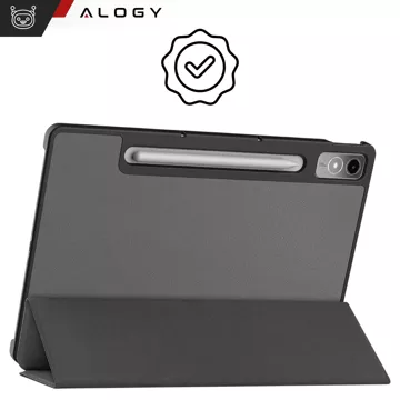 Etui ochronne do Lenovo Tab P12 12.7 TB-370 obudowa na tablet Alogy Book Cover Case Szare + Szkło