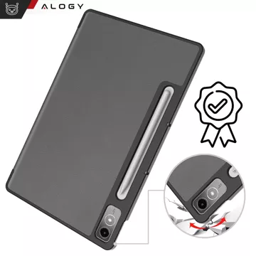 Etui ochronne do Lenovo Tab P12 12.7 TB-370 obudowa na tablet Alogy Book Cover Case Szare + Szkło