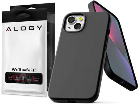 Etui ochronne do telefonu Alogy Thin Soft Case do Apple iPhone 13 Mini czarne + Szkło