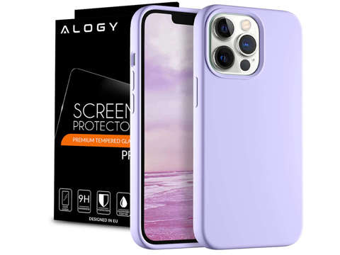 Etui ochronne do telefonu Alogy Thin Soft Case do iPhone 13 Pro Max Fioletowe + Szkło