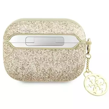 Etui ochronne na słuchawki Guess GUAP2GLGSHD do Apple AirPods Pro 2 cover złoty/gold Glitter Flake 4G Charm