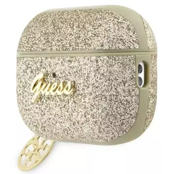 Etui ochronne na słuchawki Guess GUAP2GLGSHD do Apple AirPods Pro 2 cover złoty/gold Glitter Flake 4G Charm