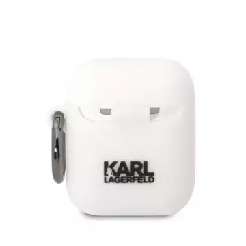 Etui ochronne na słuchawki Karl Lagerfeld KLA2RUNCHH do Apple AirPods 1/2 cover biały/white Silicone Choupette Head 3D