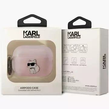 Etui ochronne na słuchawki Karl Lagerfeld KLAP2HNCHTCP do Apple AirPods Pro 2 cover różowy/pink Ikonik Choupette