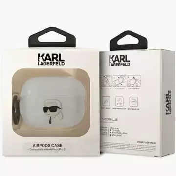 Etui ochronne na słuchawki Karl Lagerfeld KLAP2HNIKTCT do Apple AirPods Pro 2 cover transparent  Ikonik Karl Lagerfeld