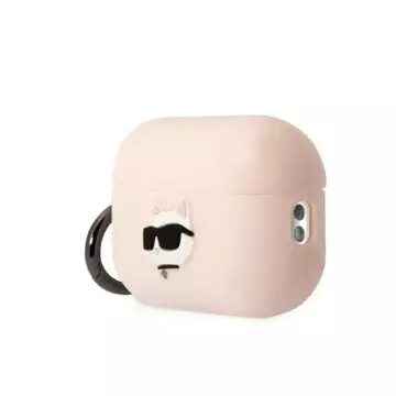 Etui ochronne na słuchawki Karl Lagerfeld KLAP2RUNCHP do Apple AirPods Pro 2 cover różowy/pink Silicone Choupette Head 3D