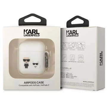 Etui ochronne na słuchawki Karl Lagerfeld do AirPods 1/2 cover biały/white Silicone Karl & Choupette