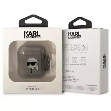 Etui ochronne na słuchawki Karl Lagerfeld do AirPods 1/2 cover czarny/black Karl`s Head 