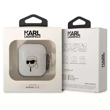 Etui ochronne na słuchawki Karl Lagerfeld do AirPods 1/2 cover transparent Karl`s Head 