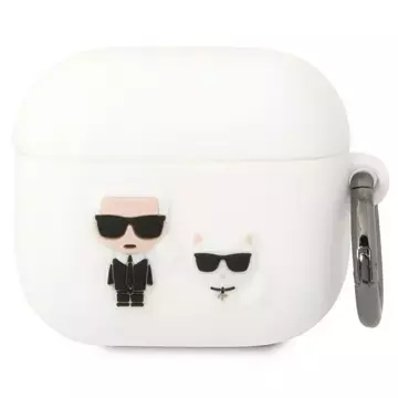 Etui ochronne na słuchawki Karl Lagerfeld do AirPods 3 cover biały/white Silicone Karl & Choupette