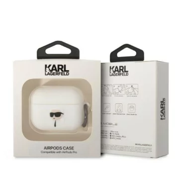 Etui ochronne na słuchawki Karl Lagerfeld do AirPods Pro cover biały/white Silicone Karl Head 3D