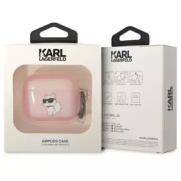 Etui ochronne na słuchawki Karl Lagerfeld do Airpods 3 cover różowy/pink Ikonik Choupette