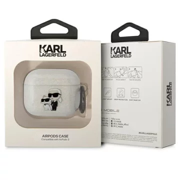 Etui ochronne na słuchawki Karl Lagerfeld do Airpods 3 cover transparent Gliter Karl&Choupette