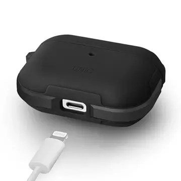 Etui ochronne na słuchawki UNIQ etui Valencia do Apple AirPods Pro czarny/midnight black Antimicrobial