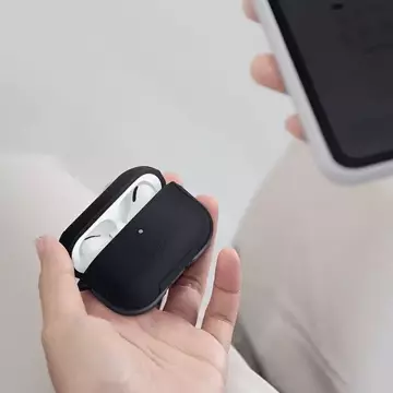 Etui ochronne na słuchawki UNIQ etui Valencia do Apple AirPods Pro czarny/midnight black Antimicrobial