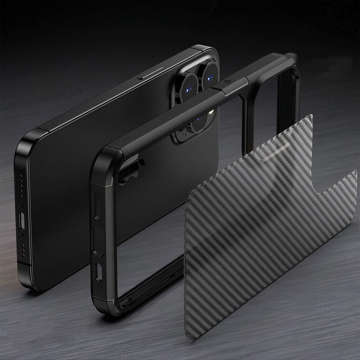 Etui ochronne na telefon Alogy Techsuit CarbonFuse obudowa do Apple iPhone 14 Pro Black + Szkło