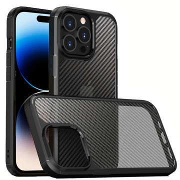 Etui ochronne na telefon Alogy Techsuit CarbonFuse obudowa do Apple iPhone 14 Pro Black + Szkło