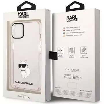 Etui ochronne na telefon Karl Lagerfeld KLHCP12MHNCHTCP do Apple iPhone 12 /12 Pro 6,1" różowy/pink hardcase Ikonik Choupette