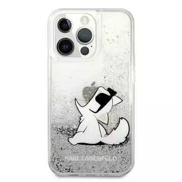 Etui ochronne na telefon Karl Lagerfeld KLHCP13LGCFS do Apple iPhone 13 Pro / 13 6,1" srebrny/silver hardcase Liquid Glitter Choupette Fun