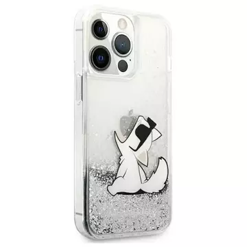 Etui ochronne na telefon Karl Lagerfeld KLHCP13LGCFS do Apple iPhone 13 Pro / 13 6,1" srebrny/silver hardcase Liquid Glitter Choupette Fun