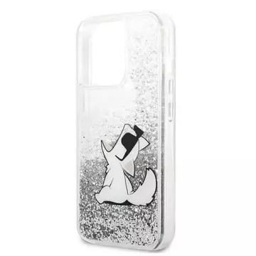 Etui ochronne na telefon Karl Lagerfeld KLHCP13LGCFS do Apple iPhone 13 Pro / 13 6,1" srebrny/silver hardcase Liquid Glitter Choupette Fun