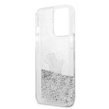 Etui ochronne na telefon Karl Lagerfeld KLHCP13LGCFS do Apple iPhone 13 Pro / 13 6,1" srebrny/silver hardcase Liquid Glitter Choupette Fun