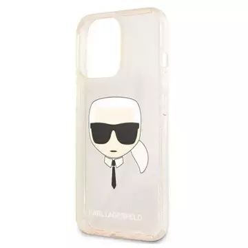 Etui ochronne na telefon Karl Lagerfeld KLHCP13LKHTUGLGO do Apple iPhone 13 Pro / 13 6,1" złoty/gold hardcase Glitter Karl`s Head