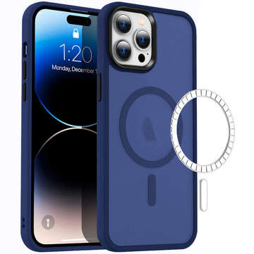 Etui ochronne na telefon MagMat Case do MagSafe do Apple iPhone 12 / 12 Pro Matte Navy + Szkło