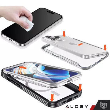 Etui ochronne na telefon do Apple iPhone 16 Pro Alogy Shield360 MagCase™️ do MagSafe obudowa z ochroną wyświetlacza i aparatu Czarne