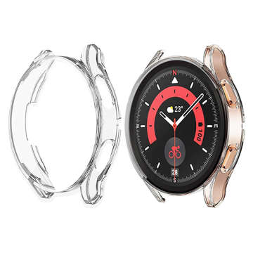 Etui ochronne silikonowe Alogy nakładka Case do Samsung Galaxy Watch 5 Pro 45mm Clear + 2x Szkło