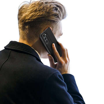 Etui ochronne z klapką Dux Ducis Skin Pro skórzane do Samsung Galaxy S21 FE Czarne