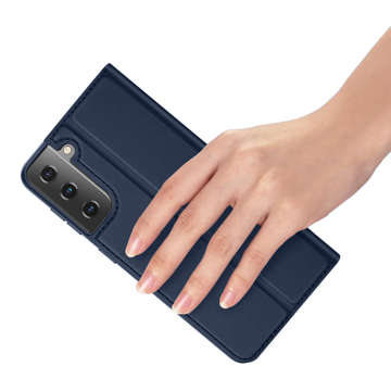 Etui ochronne z klapką Dux Ducis Skin Pro skórzane do Samsung Galaxy S21 Plus 5G Granatowe