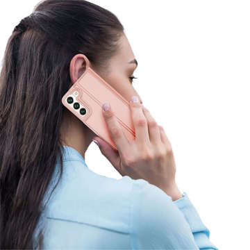 Etui ochronne z klapką Dux Ducis Skin Pro skórzane do Samsung Galaxy S22 Różowe + Szkło
